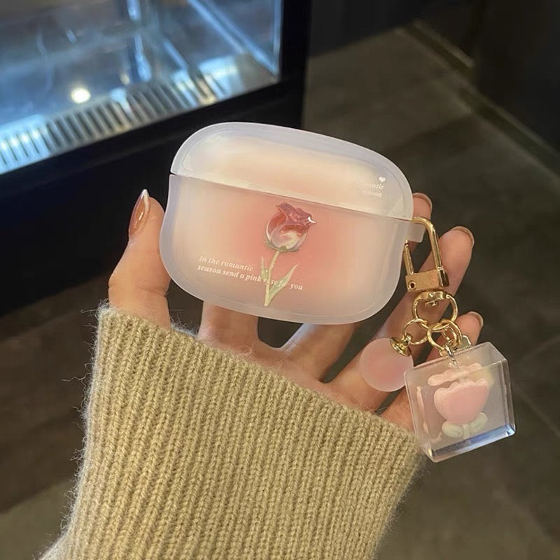 AirPodsケース ピンク チューリップ かわいい AirPods proケース