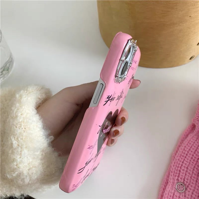 iPhoneケース おしゃれ ハート ピンク スマホケース