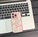 iPhoneケース カラフル フラワー かわいい ピンク スマホケース