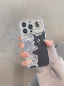 iPhoneケース カメラ保護 黒猫 かわいい スマホケース