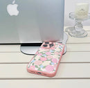 iPhoneケース カラフル フラワー かわいい ピンク スマホケース